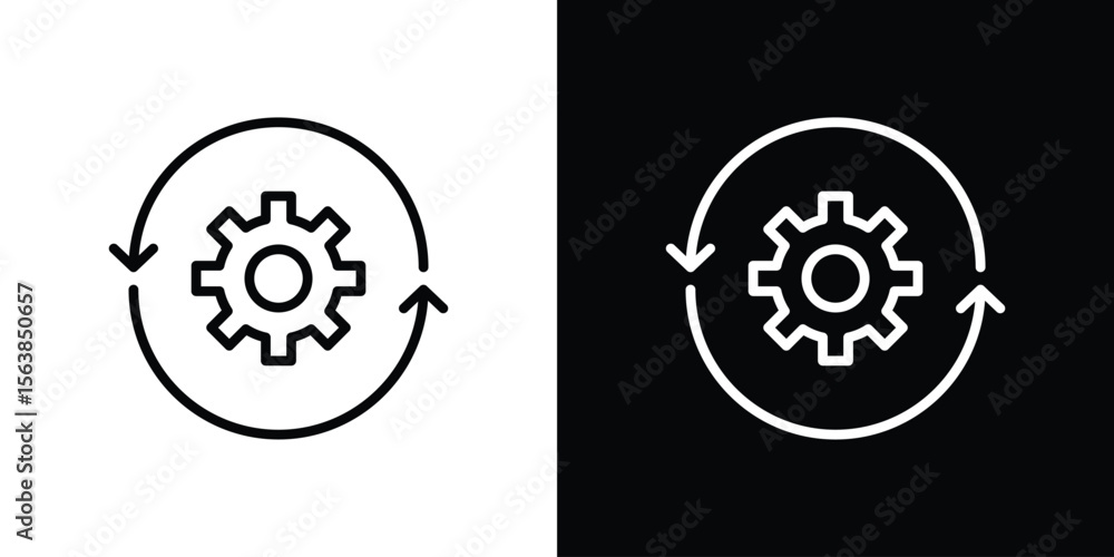 Poster implementation icon for website, vector design template elegant style