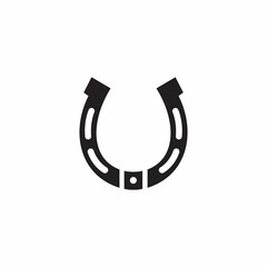 Horseshoe icon vector sign isolated graphic template, Lucky horseshoe symbol illustration