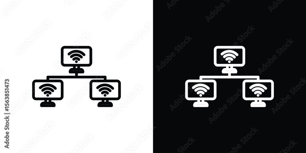 Poster local network icon for website, vector design template elegant style