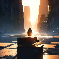 Fantasy Landscape with Cosmic Sky and Dreamlike Scenery