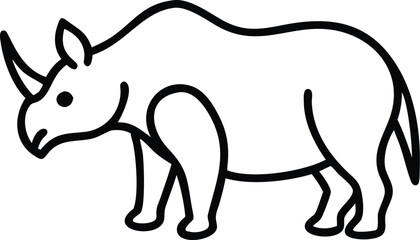 arsinoitherium line arts with white background
