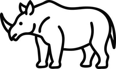 arsinoitherium line arts with white background