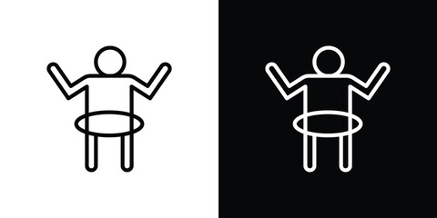 People Hula hop icon for website, vector design template elegant style