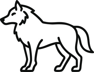 apennine wolf line arts with white background