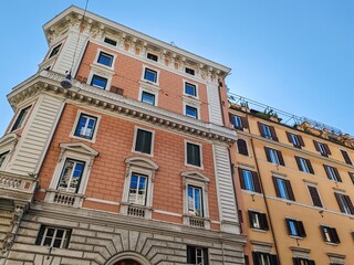 Rome, Italy - September 20, 2025, view of a historic building in a neighborhood of Rome's historic center.