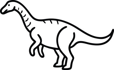 amargasaurus line arts with white background