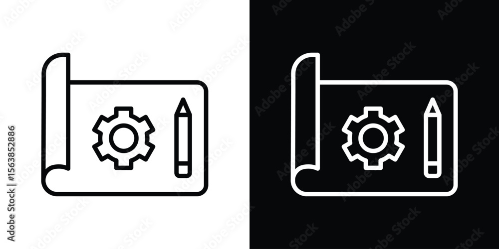 Poster prototyping icon for website, vector design template elegant style