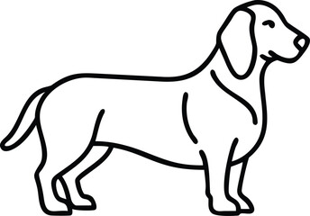 alpine dachsbracke line arts with white background 