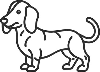 alpine dachsbracke line arts with white background 