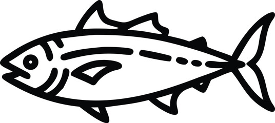 albacore tuna line arts with white background