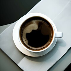 Coffee Cup on Table in Modern Cafe Interior