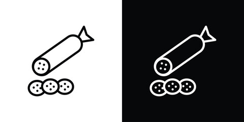 Salami icon for website, vector design template elegant style