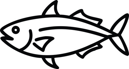 albacore tuna line arts with white background