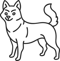 alaskan klee kai line arts with white background