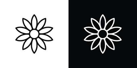 Sunflower icon for website, vector design template elegant style