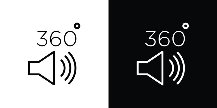 Surround sound icon for website, vector design template elegant style