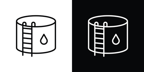 Water tank icon for website, vector design template elegant style