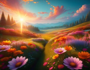 enchanted flower fields a dreamlike landscape