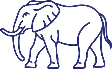 african forest elephant line arts