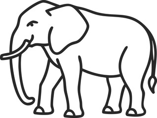 african forest elephant line arts