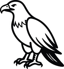 african fish eagle line arts with white background 