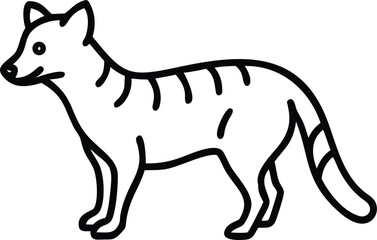 Obraz premium african civet line arts with white background