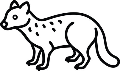 african civet line arts with white background