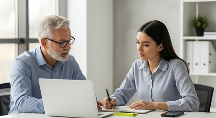Obraz premium Office consultation depicts collaboration, professional communication, and active information
