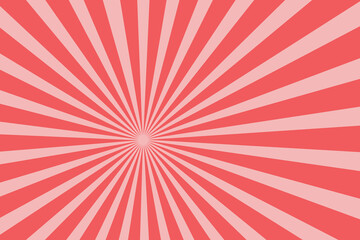 Bright red rays background. Comics, pop art style.