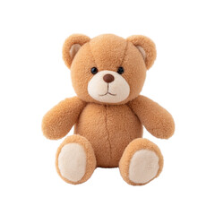 Adorable plush teddy bear toy with soft fur and friendly expression suitable for children and home decor Transparent background or PNG