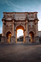 Roman-Style Triumphal Arch with Detailed Carvings