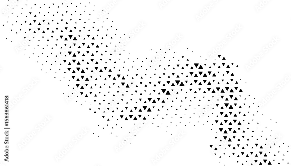 Poster black and white smooth transition of geometric pattern with halftone effect. dynamic pattern for mod