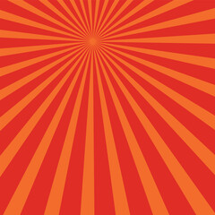 Red yellow rays background. Sun rays poster. Sunbeams. Pop Art Background. Retro Background. Comic star burst rays.