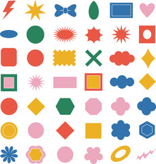 set of colorful stickers