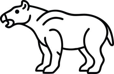  archaeotherium line arts with white background