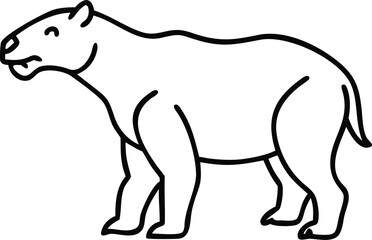  archaeotherium line arts with white background