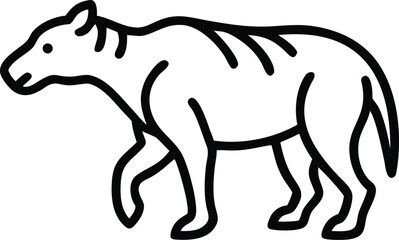 Obraz premium archaeotherium line arts with white background