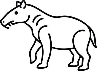  archaeotherium line arts with white background