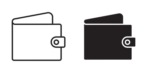 wallet icon set. money bag wallet vector symbol. Cash wallet icon.