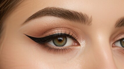 Fototapeta premium close up of female eye with makeup