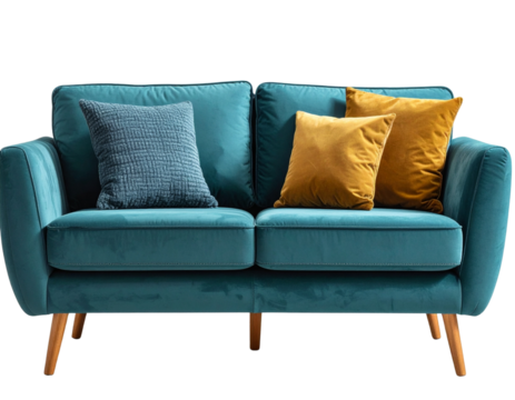 red sofa isolated on white