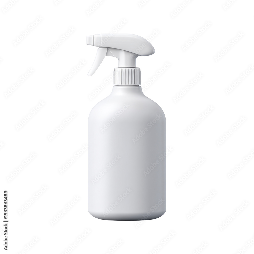 Poster empty white spray bottle with trigger mechanism for home cleaning or diy projects transparent backgr