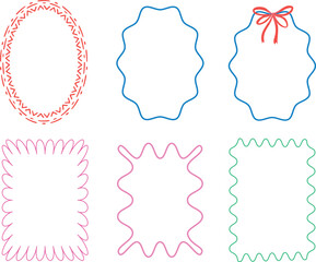 doodle frame hand drawing element set
