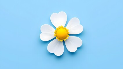 Obraz premium white flower on blue background