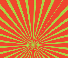 Abstract rays green and red christmas background.