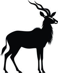 Antelope silhouette vector illustration isolated on a white background
