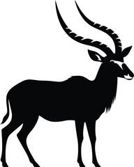 Antelope silhouette vector illustration isolated on a white background
