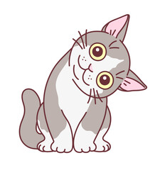 The cute cat is watching with his head tilted. Cute cats series.