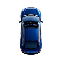 Fototapeta premium Overhead shot of a sleek, blue modern car. Perfect for automotive, transportation, or technology concepts.