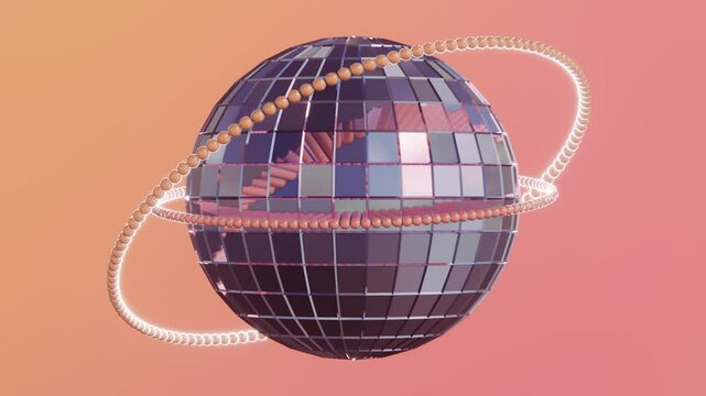 Summer 3D horizontal backgrounds groovy disco ball pearl circles loop animation banner mockup social media trendy retro vintage vibe cool doodle cartoon poster club rave relax hippie bright gradient